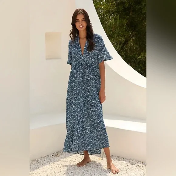 anthropologie the kallie flowy maxi dress Anthropologie Celandine x Claire Johnson The Kallie Flowy Maxi Dress at  MarketFair Shoppes in Princeton, NJ